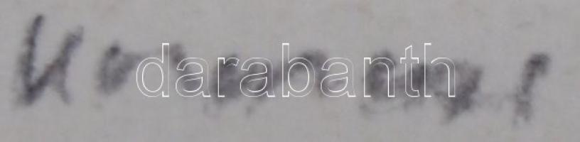 Koronczi Endre (1968- ): Ködök, rézkarc, papír, jelzett, 37×21,5 cm