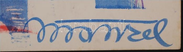 Menzel jelzéssel: Kör, színes nyomat, papír, 43×30,5 cm