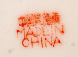 Porcelán mini szaké készlet, kínai, egy tétel jelzett, 4db-os