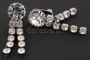 Kristályszerű strasszokkal díszített nyaklánc hozzá illő fülbevalóval
