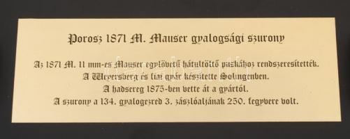 1871 Solingen M. Mauser porosz gyalogsági szurony, díszdobozban, leírással, szép állapotban /

1871 ...