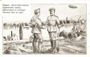 Magyar, német édes testvér / WWI Military propaganda s: Bortnyik Sándor (EK)