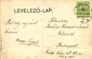 Hatvan, szecessziós pillangós képeslap, kiadja Hoffman M. L. / Art Nouveau, butterfly layout