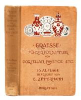 Graesse, , J. G. Th., dr., , Jaennicke, E.: Führer für Sammler von Porzellan und Fayence, Steinzeug, Steingut usw. 16. Auflage. Berlin, 1922, Schmidt. Kicsit hibás gerincű, kiadói félvászon kötésben / half linen binding, with small fault on the spine