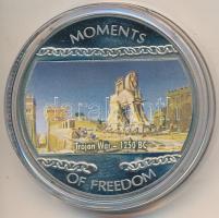 Libéria 2004. 10$ "Szabadság pillanatai-Trójai háború Kr.e. 1250" multicolor T:PP ujjlenyomatos Liberia 2004. 10 Dollars "Moments of Freedom-Trojan War 1250 BC" multicolor C:PP fingerprint