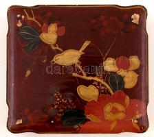 Japán motívumos lakk doboz, 17×16×5 cm