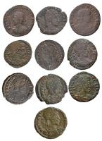 10db-os római bronz- és rézpénz tétel, III. századi császárok érméivel T:vegyes 10pcs of Roman bronze and copper coins from fourth-century emperors C:mixed