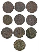 10db-os római bronz- és rézpénz tétel, III. századi császárok érméivel T:vegyes
10pcs of Roman bronz...