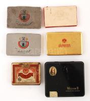 Cigarettás dobozok, fém ill., karton, háború előtti, vegyes minőségben, különböző méretben/ Vintage metal cigarette boxes