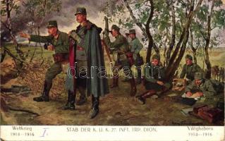 Stab der K.u.K. 27. Infanterie Truppendivision / K.u.K. soldiers, battle scene s: Hans Larwin