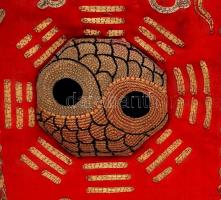 Kínai csengőzsinór arany- és ezüstszálas hímzéssel, h: 60 cm