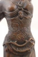 cca 1950 Steiner Juszticia szobor, bronzírozott spiáter, jelzett, hiányzik a mérleg, m:41cm,