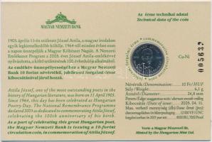 2005. 10Ft "József Attila" sorszámozott emléklapon T:1
