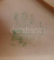 Hollóházi porcelán női akt, kézzel festett, zománcon alig észrevehető hajszálrepedéssel, jelzett, m:...