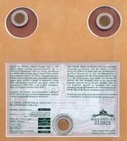 2002. 100Ft "Kossuth" (2x) + elsőnapi veret sorszámozott díszlapon exkluzív bársony albumb...
