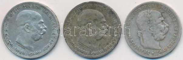 Ausztria 1899-1916. 1K Ag "Ferenc József" (3x) T:2,2-,3
Austria 1899-1916. 1 Corona Ag &qu...