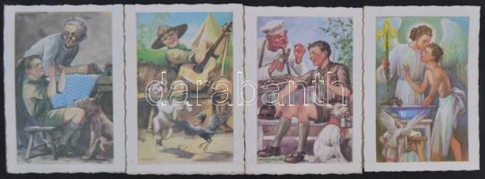 56 db MODERN fekete-fehér magyar városképes lap és motívumlap (pár reprint és fotó); vegyes minőség;...