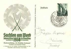 1938 Sachsen am Werk, Jahresschau in Dresden; Sonderausstellung die Sächsische Briefmarke / German (Saxon) annual stamp exhibition in Dresden, silver decoration So. Stpl 6 Ga.