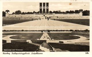 Nürnberg, Reichsparteitaggelände, Luitpoldarena, Mahmal mit Tribünen / Nazi party rally grounds, arena, memorial monument, tribune (fl)