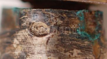 6 személyes ezüstnyelű (Ag) desszertes étkészlet, jelzett, br: 254 g