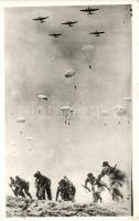 1944 WWII Hungarian parachutist soldiers, aircrafts photo (EK)