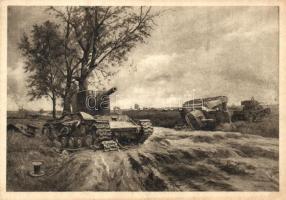 WWII German military, tanks, artist signed