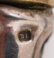 cca 1950 Desszertes evőeszközkészlet torta lapáttal, ezüst nyéllel, jelzett, Ag, br.:321 gr., díszdo...