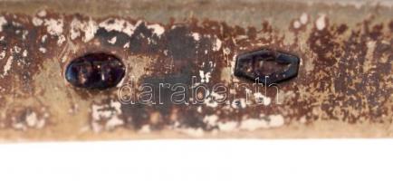 Ezüst(Ag) utazó étkészlet, ezüstnyelű késsel, jelzett, br: 118 g