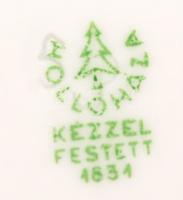 Hollóházi porcelán bohócpár, kézzel festett, hibátlan, jelzett, m: 22 cm