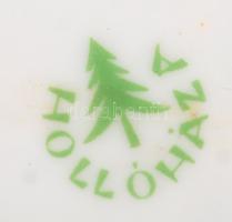 Népi motívumos Hollóházi porcelán butykos, matricás, jelzett, apró kopásnyomokkal, m: 17 cm