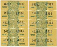 Német 3. Birodalom ~1941. Kenyérjegy 50gr-ról 10db-os ívben (2x) T:I
German Third Reich ~1941. Bread...