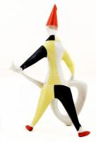 Aquincumi porcelán zenélő bohóc, kézzel festett, hibátlan, jelzett, m: 22 cm