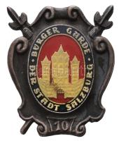 Ausztria DN "Salzburg Polgárőrség" zománcozott fém jelvény (34x29mm) T:2 Austria ND "Bürgergarde der Stadt Salzburg" enamelled metal badge (34x29mm) C:XF