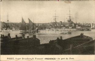 Piraeus, Piree; Super Dreadnought Francais Provence au port du Pirée / French dreadnought ship