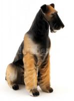 Hollóházi porcelán snauzer, apró karcolással, jelzett, m: 17 cm