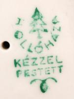 Hollóházi porcelán harmonikázó kisfiú, kézzel festett, hibátlan, jelzett, m: 14 cm