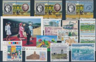 18 stamps + 1 block from overseas countries, Vegyes motívum tétel 18 db bélyeg + 1 db blokk tengerentúli országokból (vasút, közlekedés stb.)