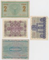 Vegyes: 1914. 2K + Ausztria 1922. 10K + 20K + 100K T:III
Mixed: 1914. 2K + Austria 1922. 10 Kronen +...