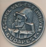 DN "Csepel Vas- és Fémművek - Budapest" ezüstözött Br emlékérem (70mm) T:2