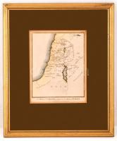 1836 A Map of Canaan, adapted to the Book of Judges. Kánaán térképe a Bírák Könyves szerint, a Calmet's Dictionary of the Holy Bible (Ed. Taylor, Charles. London, 1836, Holdsworth) c. könyv 196. térképmelléklete, paszpartuban, üvegezett fa keretben, 22,5×17,5 cm /  1836 A Map of Canaan, adapted to the Book of Judges. The 196th map from the Calmet's Dictionary of the Holy Bible (Ed. Taylor, Charles. London, 1836, Holdsworth), in a glassed wooden frame, 22,5×17,5 cm