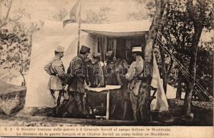 La Guerra Italiana Serie 1. Le ministre de la guerre francais et le General Sarrail au camp italien en Macedonie / General Sarrail in an Italian camp in Macedonia