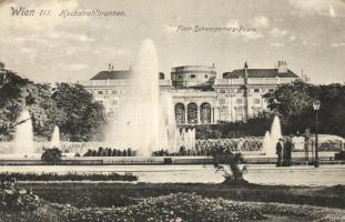 Vienna, Wien III. Hochstrahlbrunnen, Fürst Schwarzenberg-Palais / fountain, palace