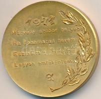 Peternák Gusztáv (1928-) 1971. "Eötvös József 1813-1871" aranyozott Al emlékérem (45,5mm) ...