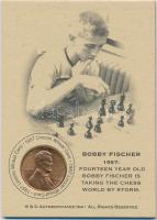 Amerikai Egyesült Államok 1956-2000. 1c Br "Lincoln" sakk-kártyákon Bobby Fischerrel (2xkl...