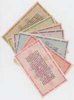 1946. 10.000AP + 50.000AP + 100.000AP (2x) + 500.000AP + 1.000.000AP (2x) egyik fordított címerrel T...