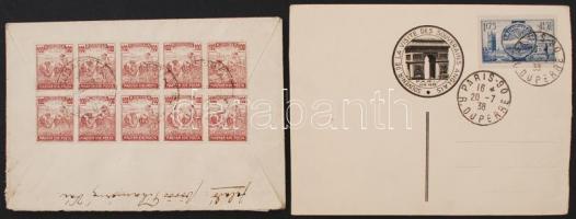 1924 Vác, Régi kézzel írt levél 10x100 korona bélyeggel, 1 db nyomtatvány VI. György(1895-1952) brit...