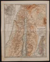 cca 1880 Német nyelvű Palesztina térkép a Stieler-féle iskolai atlaszból, Gotha: Justus Perthes kiadása, No.25b, 25x32 cm / cca 1880 Map of Palestine, Stieler's Schul-Atlas No.25b., Gotha: Justus Perthes edition, 25x32 cm