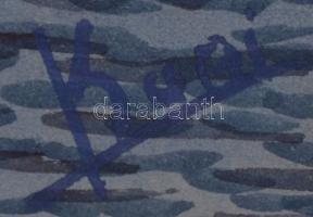 Kupi jelzéssel: Sombrero, akvarell, papír, paszpartuban, 28×20,5 cm