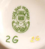 Zsolnay porcelán tavasz 2 személyes mokkás készlet kiöntővel, kézzel festett, hibátlan, jelzett