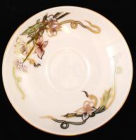 Zsolnay porcelán tavasz 2 személyes mokkás készlet kiöntővel, kézzel festett, hibátlan, jelzett